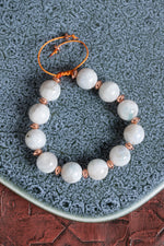 Sertifikalı Ay Taşı Doğal Taş Makrome Bileklik