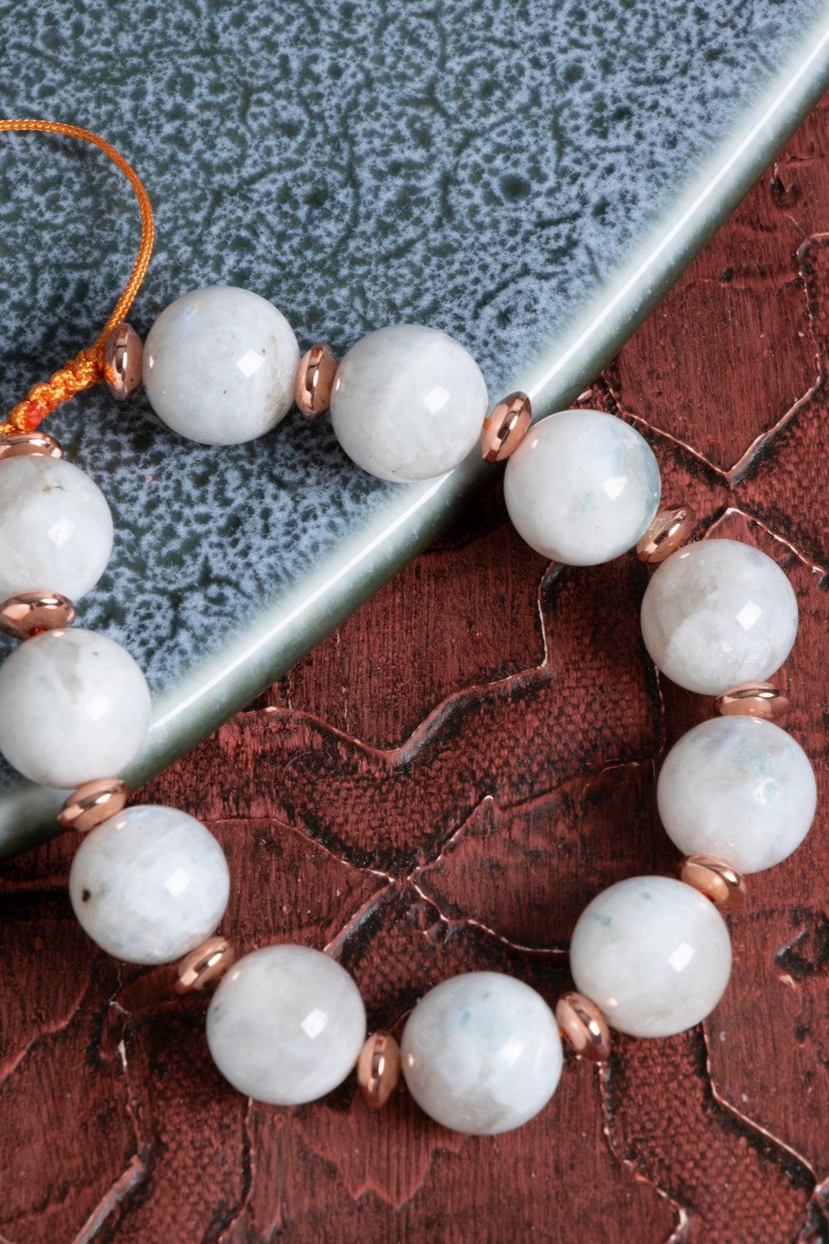 Sertifikalı Ay Taşı Doğal Taş Makrome Bileklik