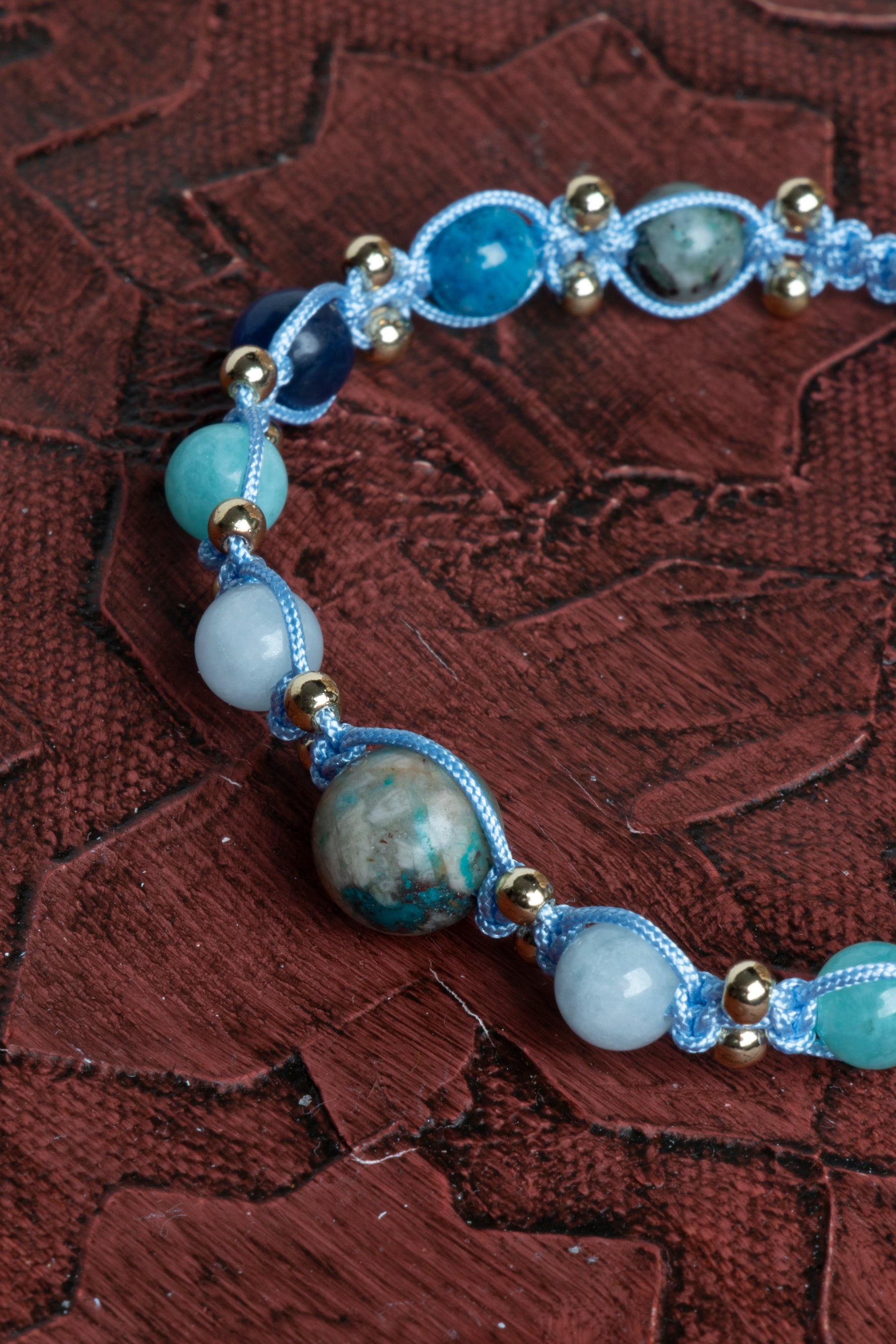 Sertifikalı Boğaz Çakrası Dengeleyici Doğal Taş Bileklik