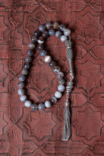 Sertifikalı 8 mm Bostwana Akik 925 Ayar Gümüş İmamiye Püsküllü Tesbih