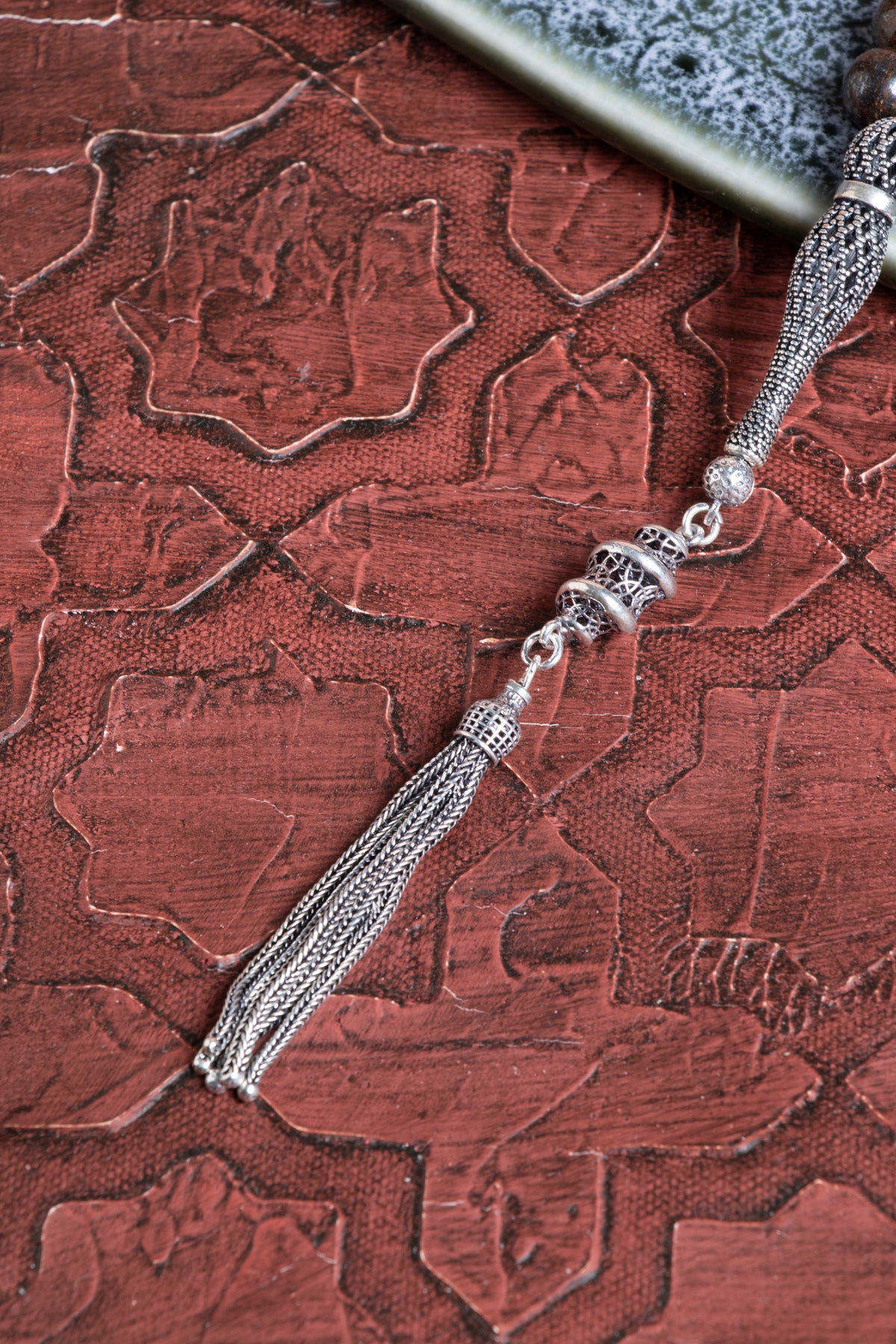 Sertifikalı Bronzit 925 Ayar Gümüş 8 mm İmameli Tesbih &amp; Bileklik Seti