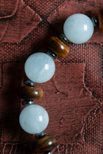 Sertifikalı Doğal Akuamarin, Kaplan Gözü ve Hematit Bileklik – Saff Doğal Taş