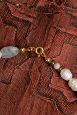 Sertifikalı Doğal Akuamarin, Pembe Kuvars, İnci ve Gümüş Kolye – Huzur, Sevgi ve Zarafet