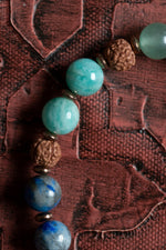 Sertifikalı Doğal Aventurin, Rudraksha, Lapis, Jasper, Sitrin, Akik, Amazonit ve Ametist Bileklik – Saff Doğal Taş