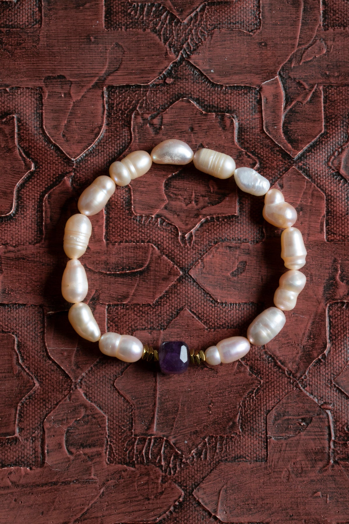 Sertifikalı Doğal Barok Pembe İnci &amp; Faset Kesim Ametist Bileklik – Saff Doğal Taş