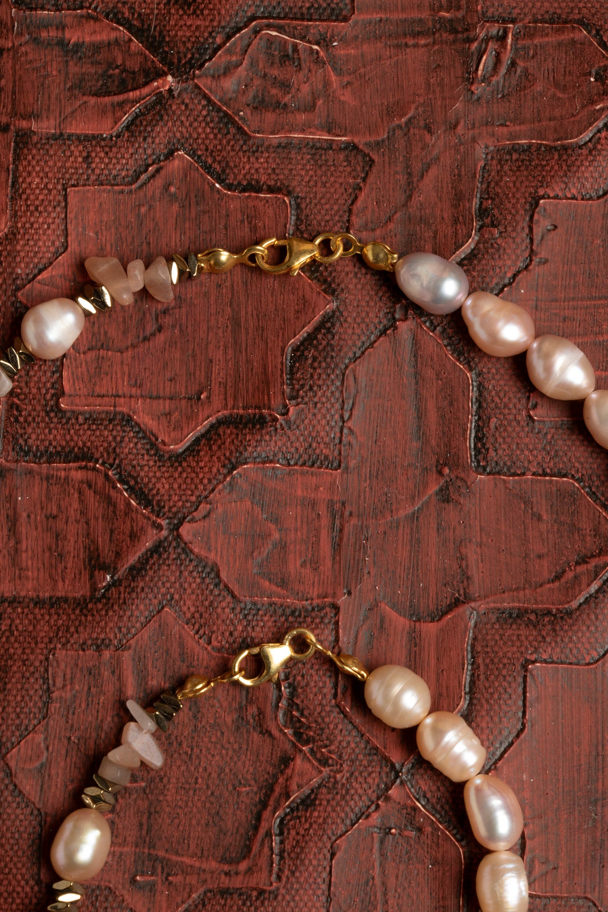 Sertifikalı Doğal Güneş Taşı &amp; İnci Set - Kolye &amp; Bileklik