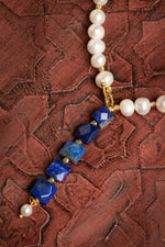 Sertifikalı Doğal İnci &amp; Lapis Lazuli Gümüş Aksesuar Kolye