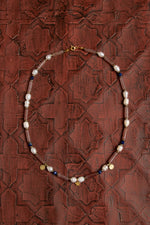 Sertifikalı Doğal İnci, Çilek Kuvars ve Lapis Lazuli Kolye