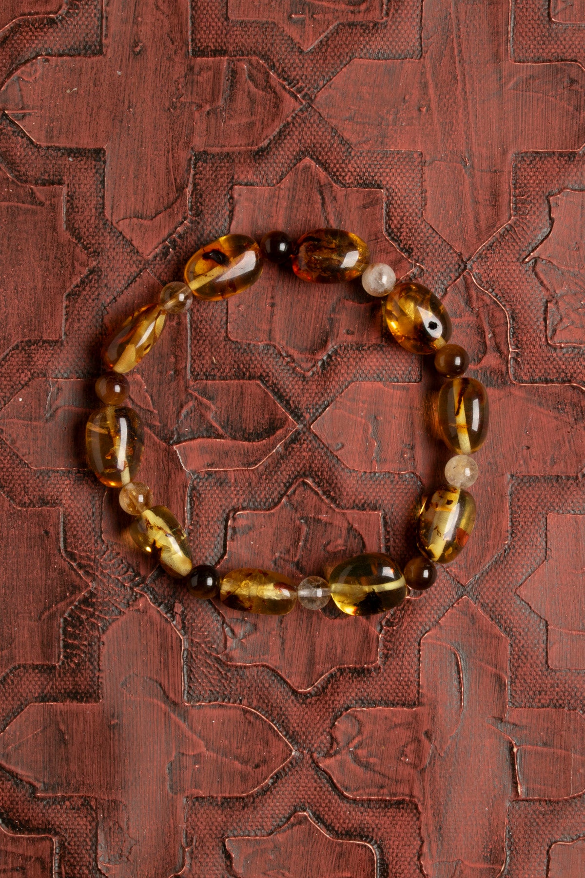 Sertifikalı Doğal Kehribar, Sitrin ve Kaplan Gözü Bileklik – Pozitif Enerji, Güç ve Koruma