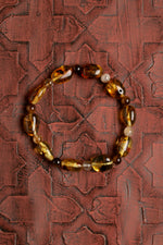 Sertifikalı Doğal Kehribar, Sitrin ve Kaplan Gözü Bileklik – Pozitif Enerji, Güç ve Koruma