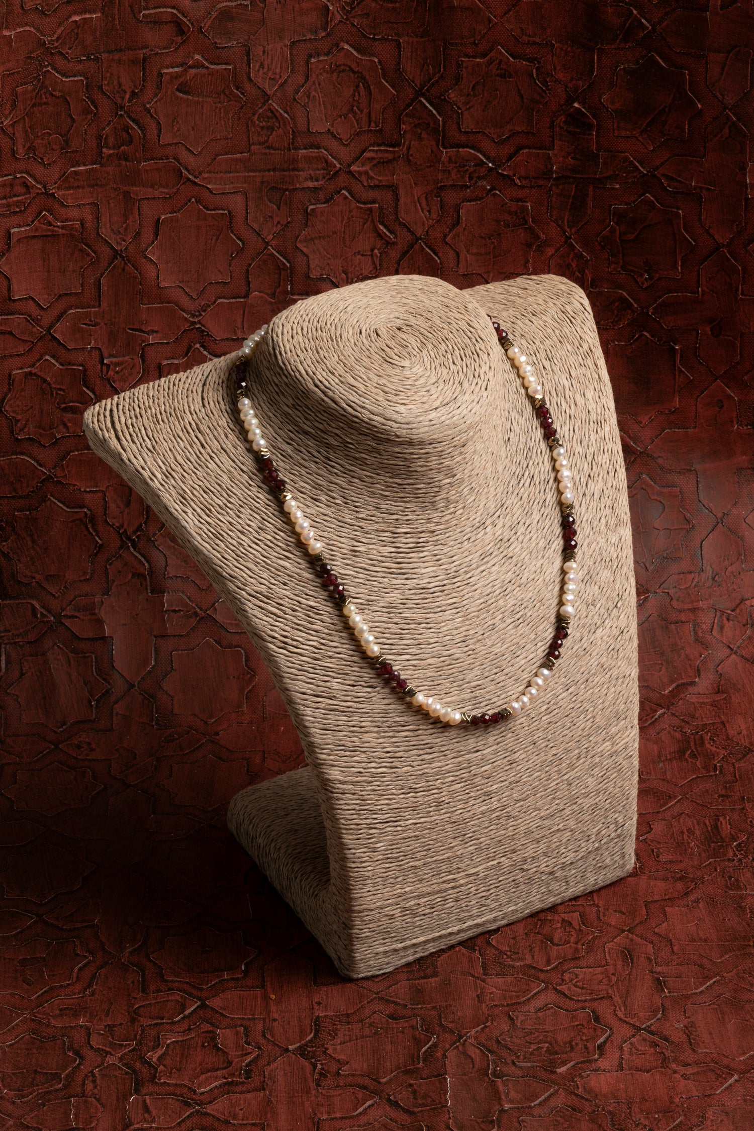 Sertifikalı Doğal Lal &amp; İnci Gümüş Aksesuar Kolye