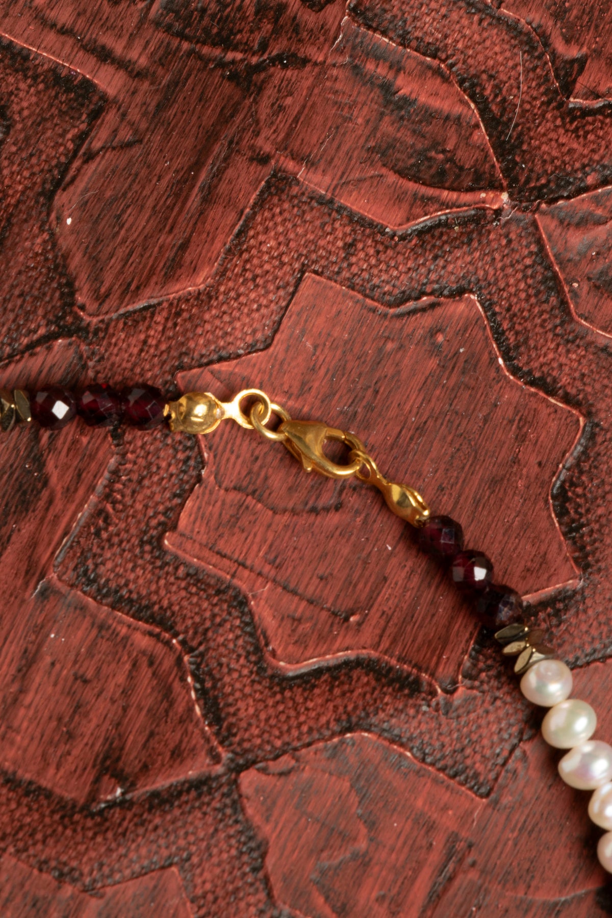 Sertifikalı Doğal Lal &amp; İnci Gümüş Aksesuar Kolye