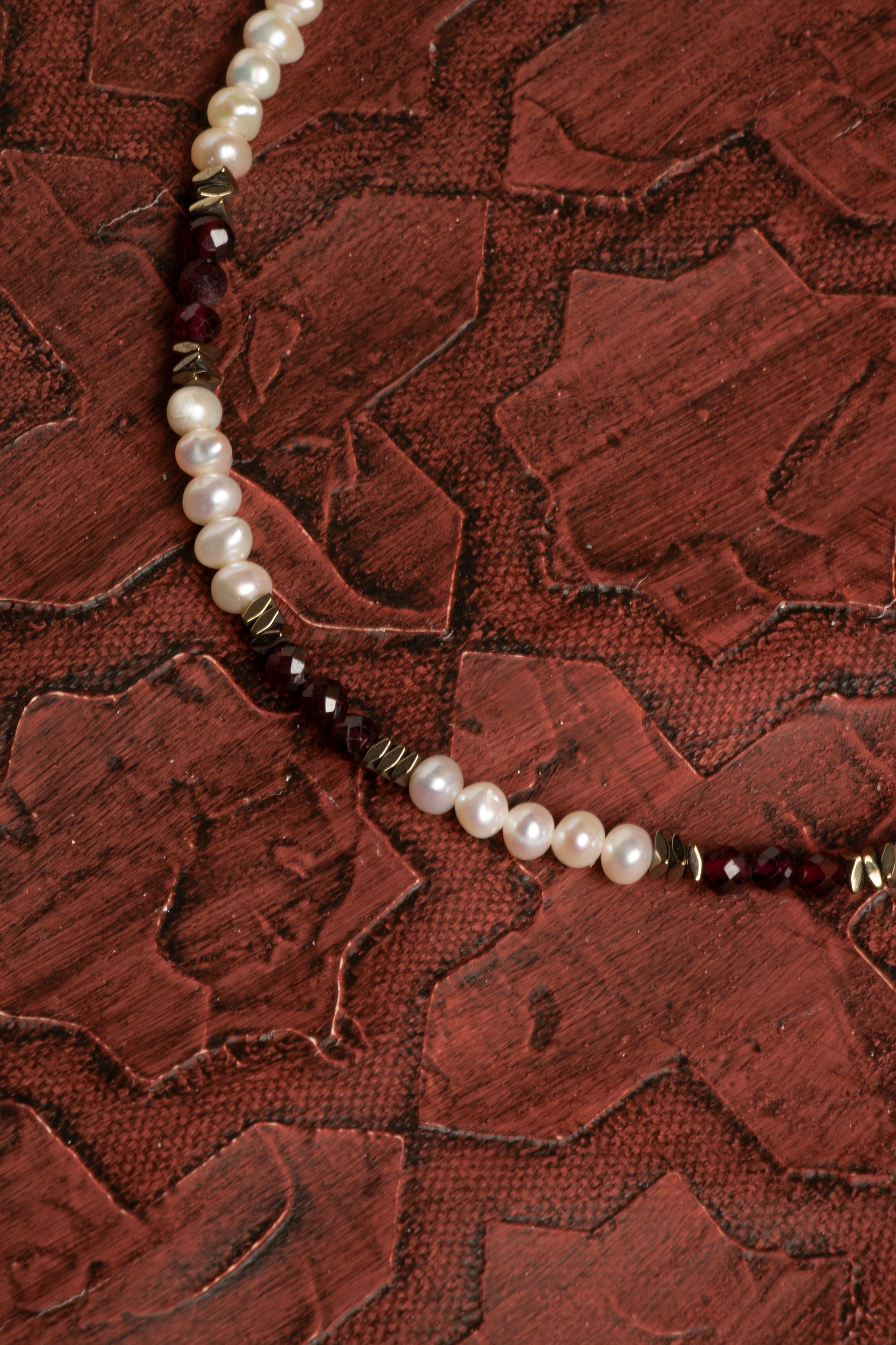 Sertifikalı Doğal Lal &amp; İnci Gümüş Aksesuar Kolye