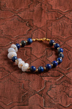 Sertifikalı Doğal Lapis Lazuli, Kalsedon &amp; Hematit Bileklik