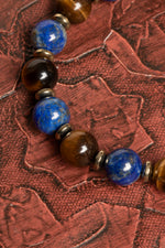 Sertifikalı Doğal Lapis Lazuli, Kaplan Gözü ve Hematit Bileklik – Bilgelik, Güç ve Koruma