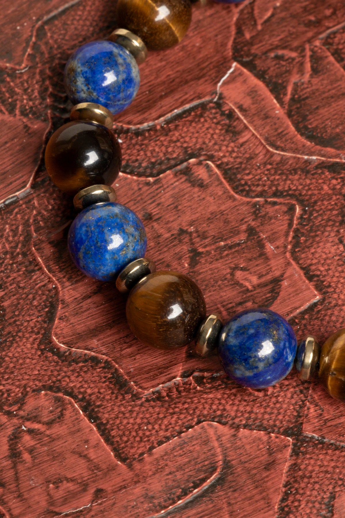 Sertifikalı Doğal Lapis Lazuli, Kaplan Gözü ve Hematit Bileklik – Bilgelik, Güç ve Koruma