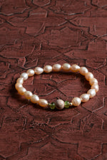 Sertifikalı Doğal Pembe İnci, Zebercet (Peridot) &amp; Rodokrozit Bileklik – Saff Doğal Taş