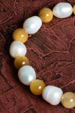 Sertifikalı Doğal Sarı Kaplan Gözü ve İnci Bileklik – Saff Doğal Taş