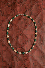 Sertifikalı Doğal Sedef &amp; Malahit Gümüş Aksesuarlı Kolye