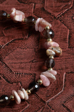 Sertifikalı Doğal Taş Rodokrozit, Dumanlı Kuvars &amp; Hematit Bileklik – Saff Doğal Taş