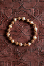 Sertifikalı Doğal Taş Rudraksha, Pembe İnci &amp; Hematit Bileklik – Saff Doğal Taş