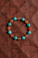 Sertifikalı Doğal Turkuaz &amp; Yemen Akiği Taşı Bileklik