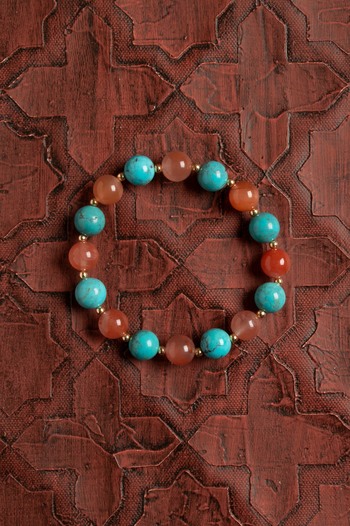 Sertifikalı Doğal Turkuaz &amp; Yemen Akiği Taşı Bileklik