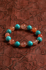 Sertifikalı Doğal Turkuaz &amp; Yemen Akiği Taşı Bileklik