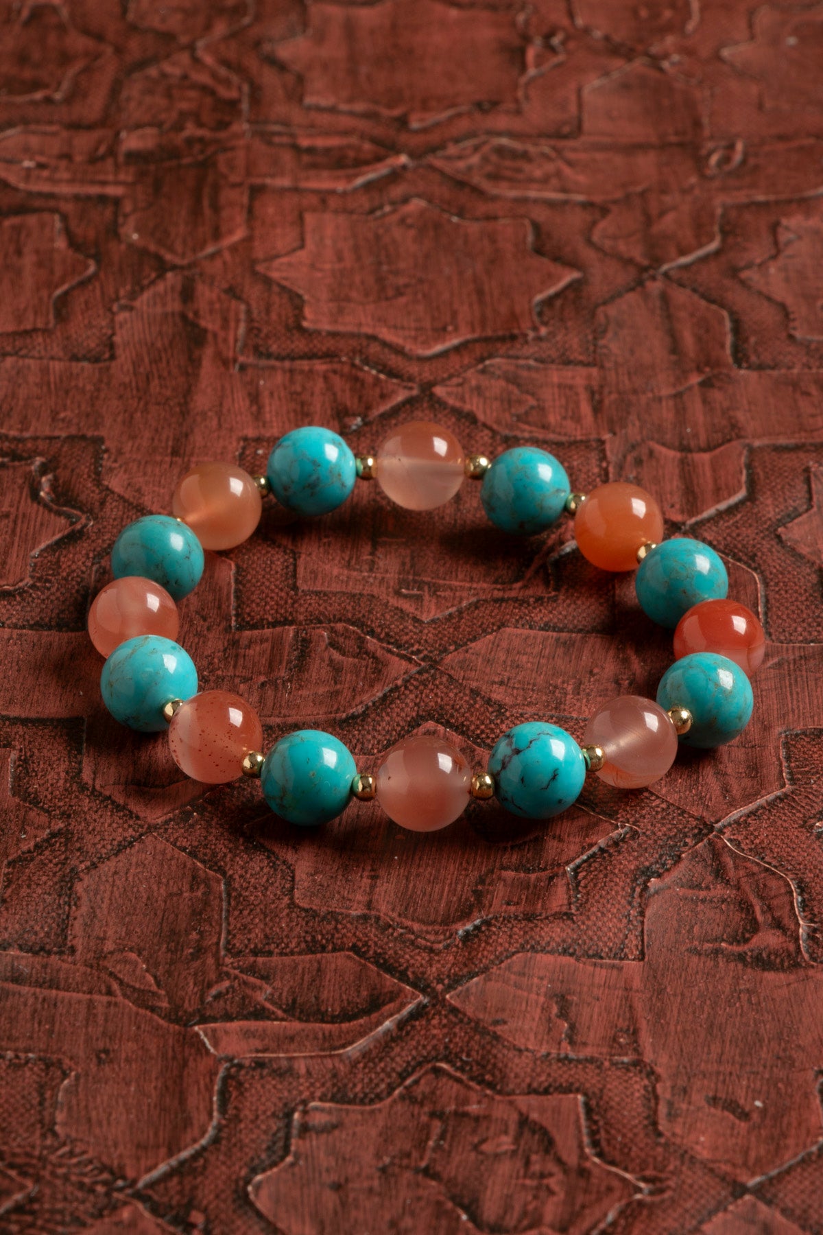 Sertifikalı Doğal Turkuaz &amp; Yemen Akiği Taşı Bileklik