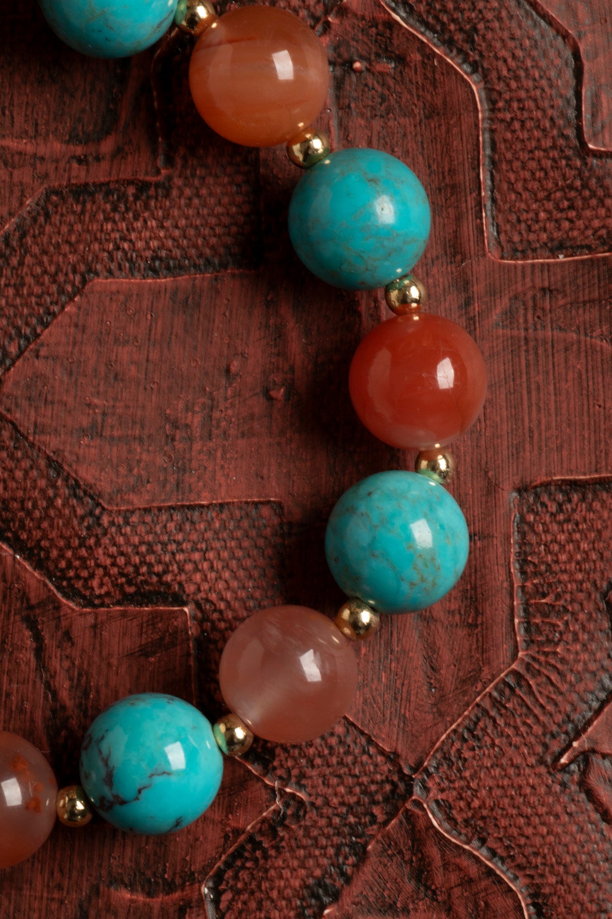 Sertifikalı Doğal Turkuaz &amp; Yemen Akiği Taşı Bileklik