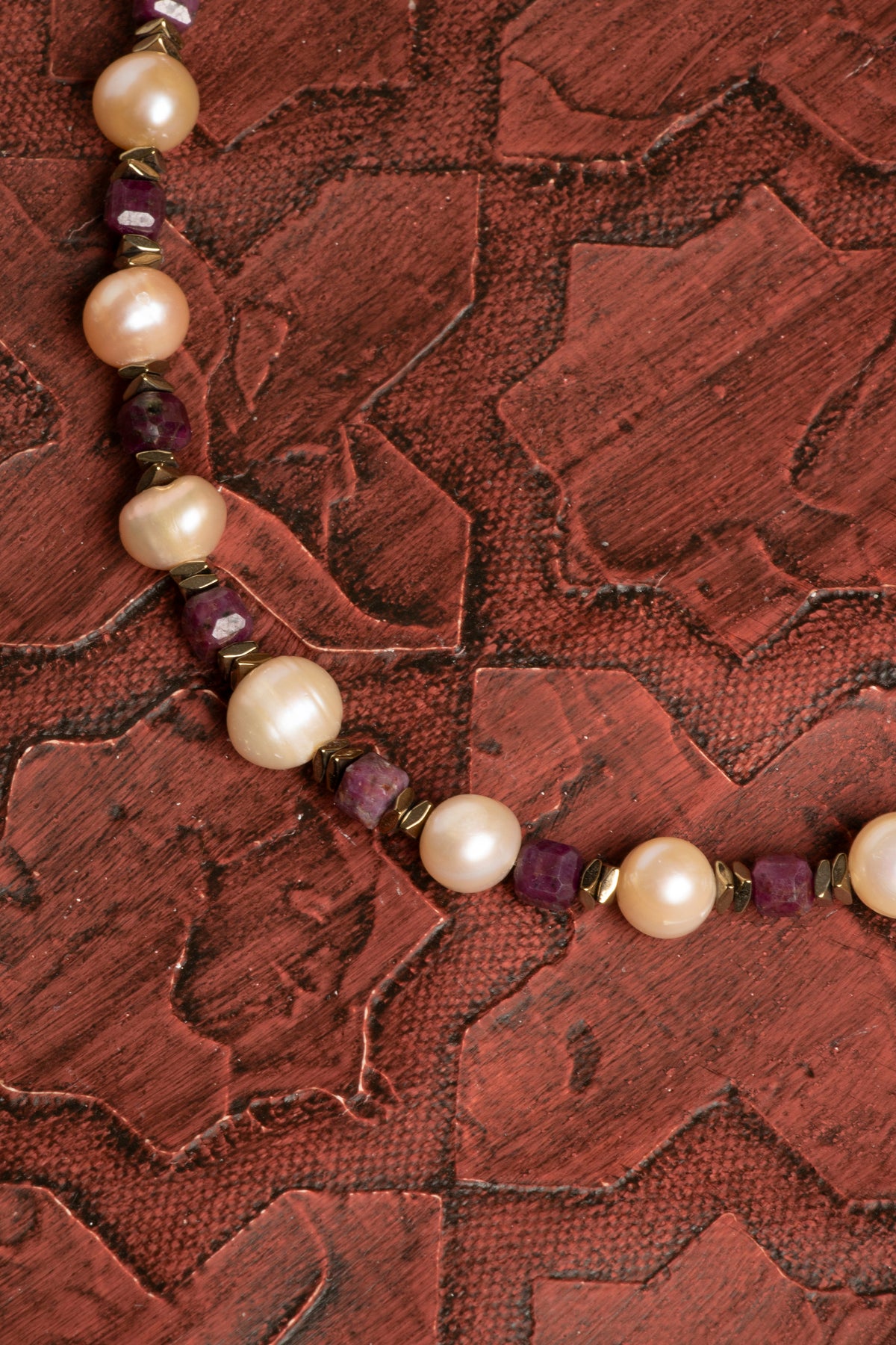 Sertifikalı Doğal Yakut &amp; İnci Gümüş Aksesuarlı Kolye