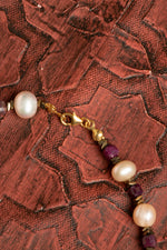 Sertifikalı Doğal Yakut &amp; İnci Gümüş Aksesuarlı Kolye