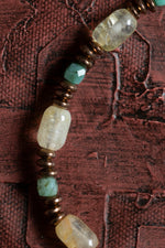 Sertifikalı Doğal Zümrüt, Topaz ve Hematit Bileklik – Saff Doğal Taş