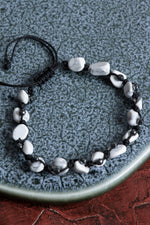 Sertifikalı Havlit &amp; Hamatit Doğal Taş Makrome Bileklik