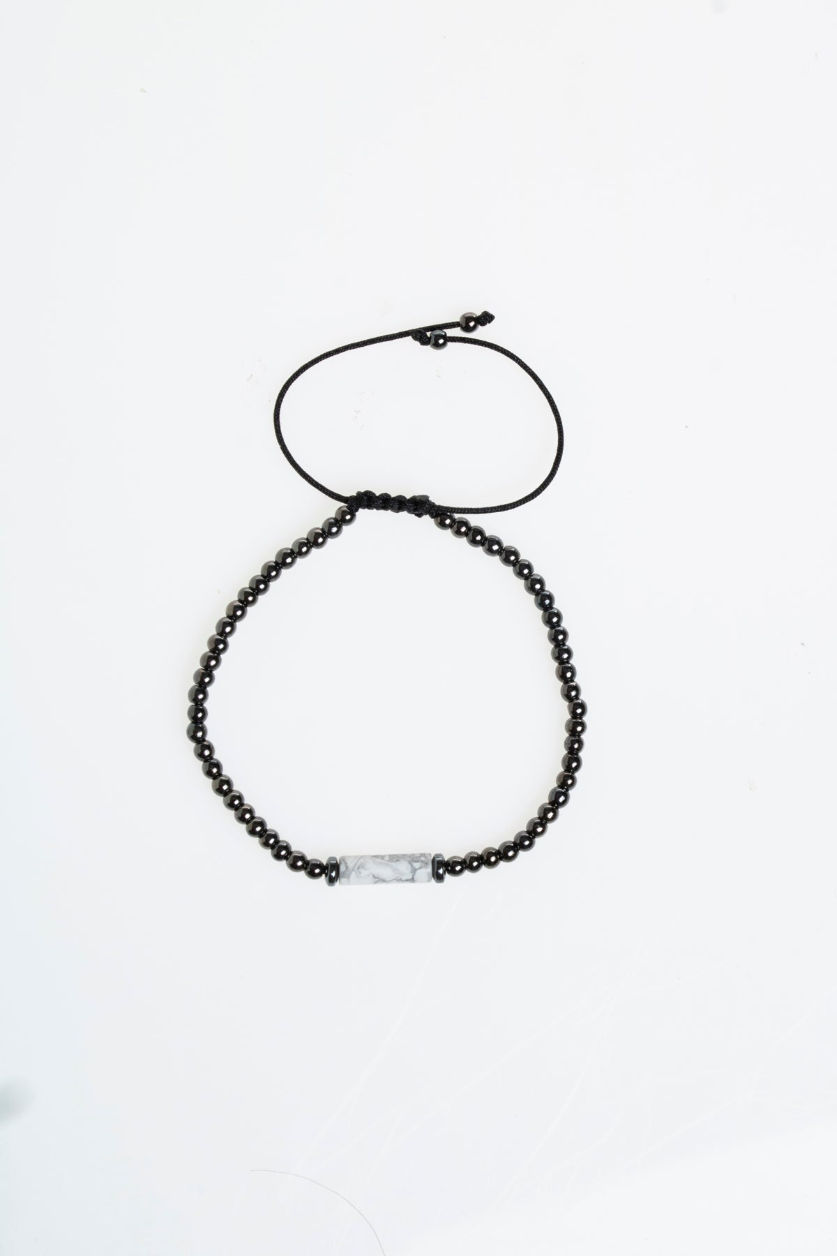 Sertifikalı Havlit &amp; Hematit Doğal Taş Makrome Bileklik