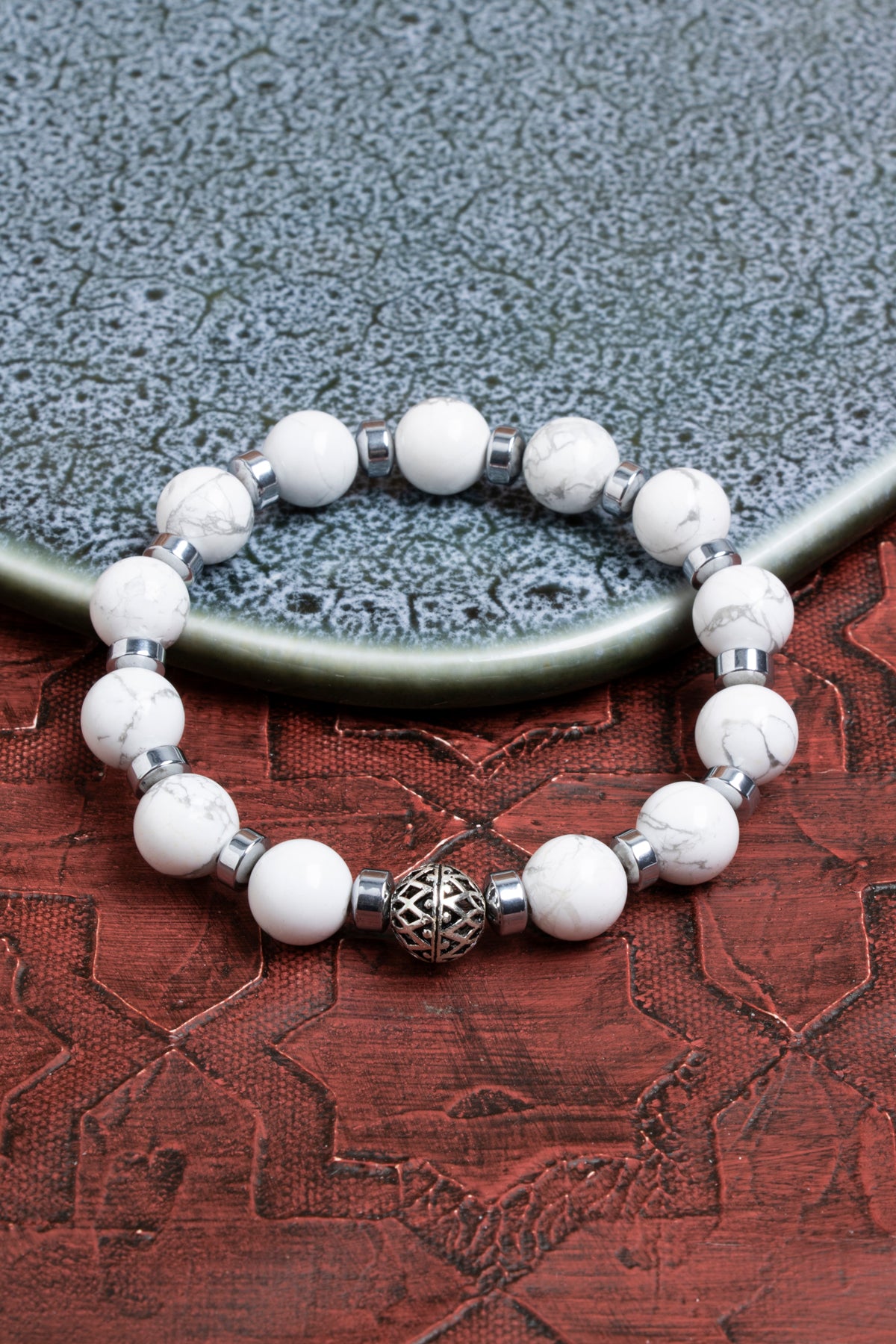 Sertifikalı Havlit ve Hematit Doğal Taş Bileklik