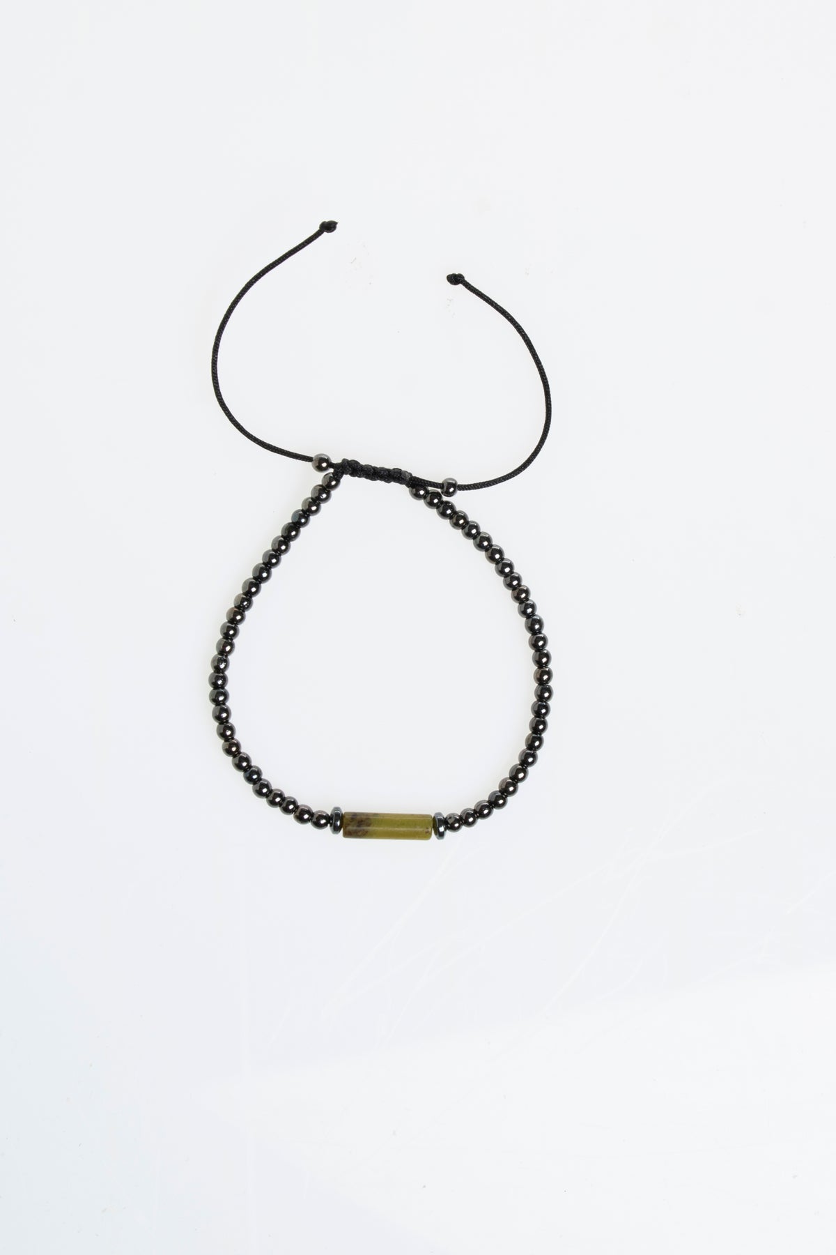 Sertifikalı Hematit &amp; Yeşim Doğal Taş Makrome Bileklik