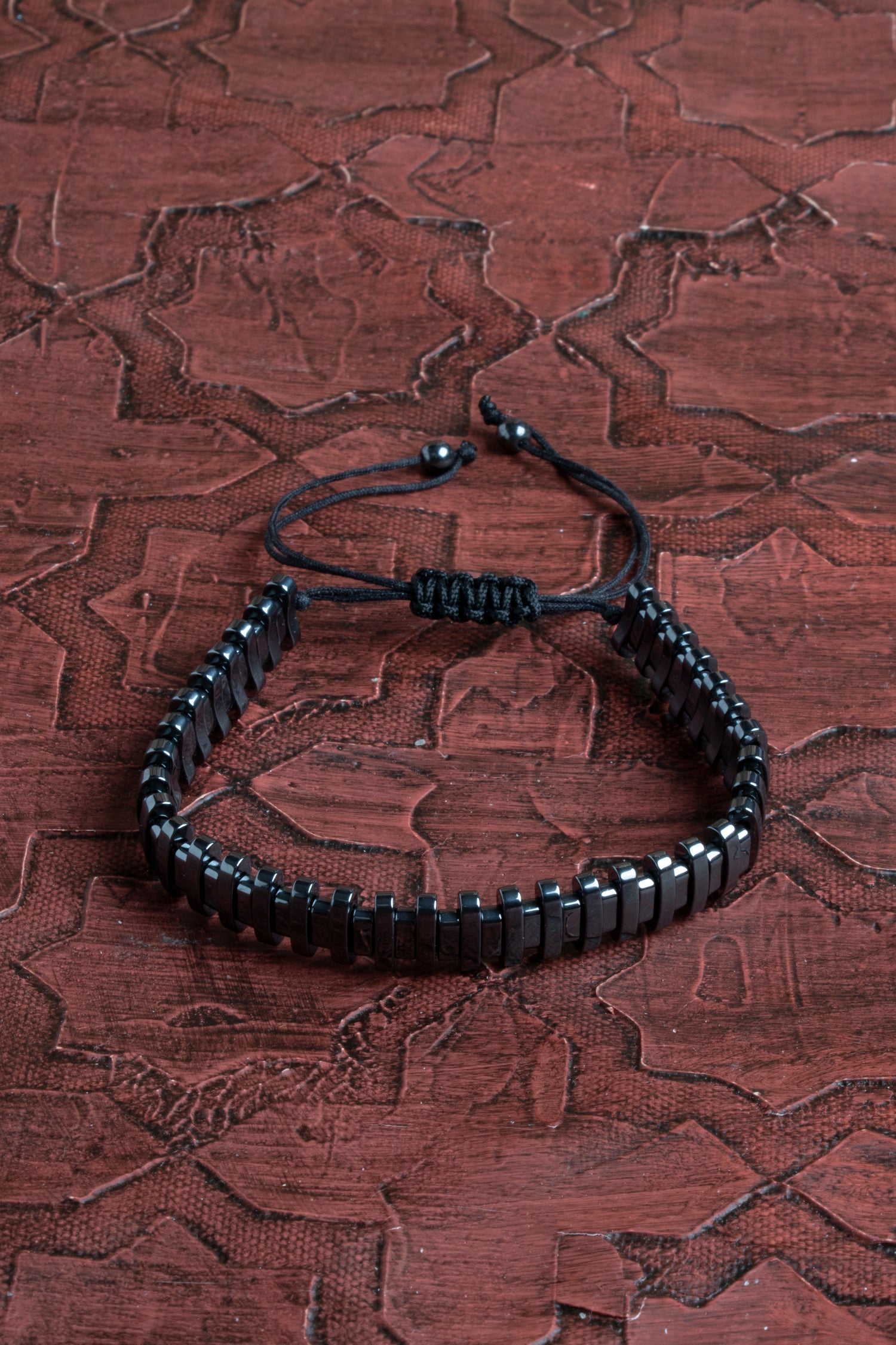 Sertifikalı Hematit Doğal Taş Makrome Bileklik