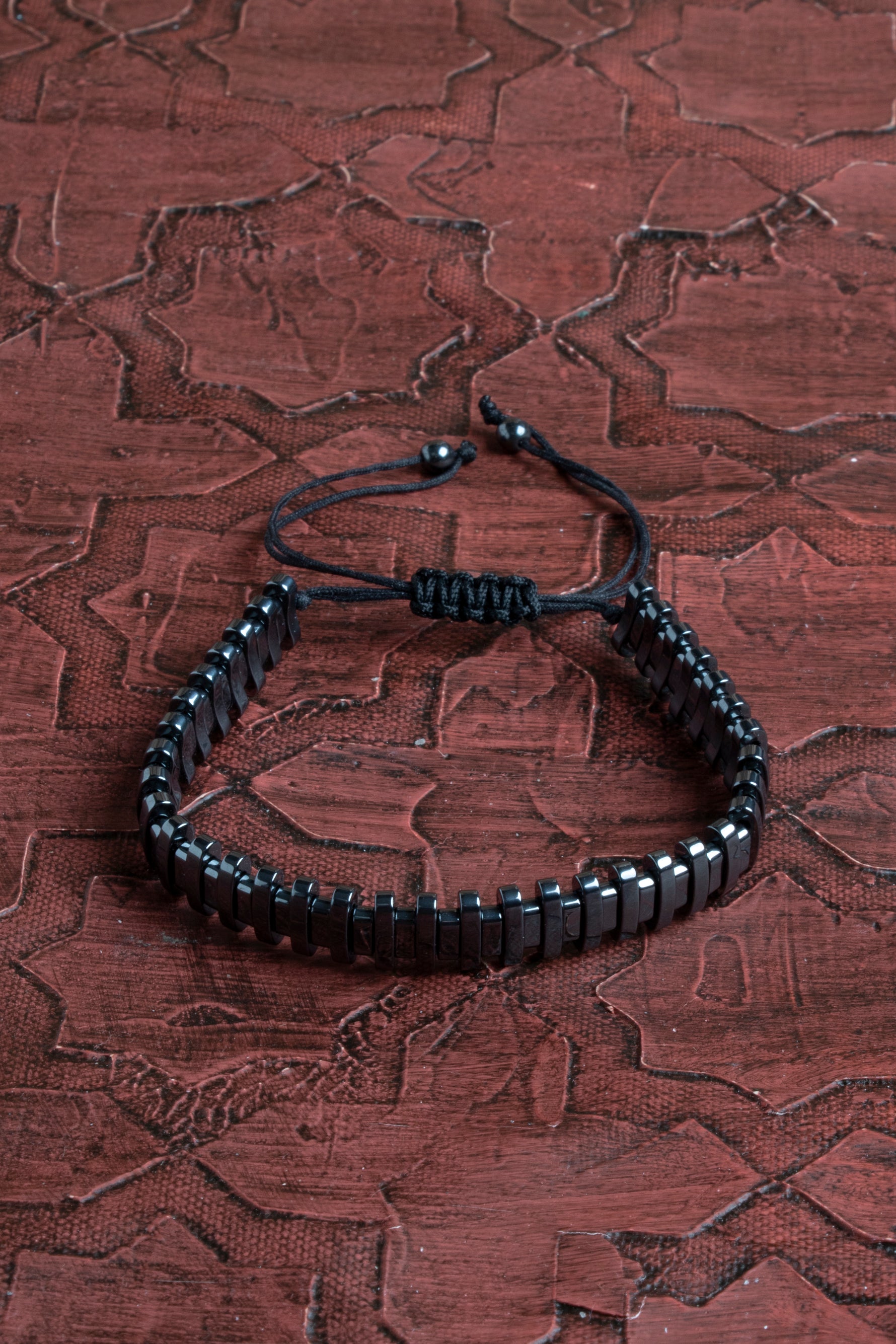 Sertifikalı Hematit Doğal Taş Makrome Bileklik