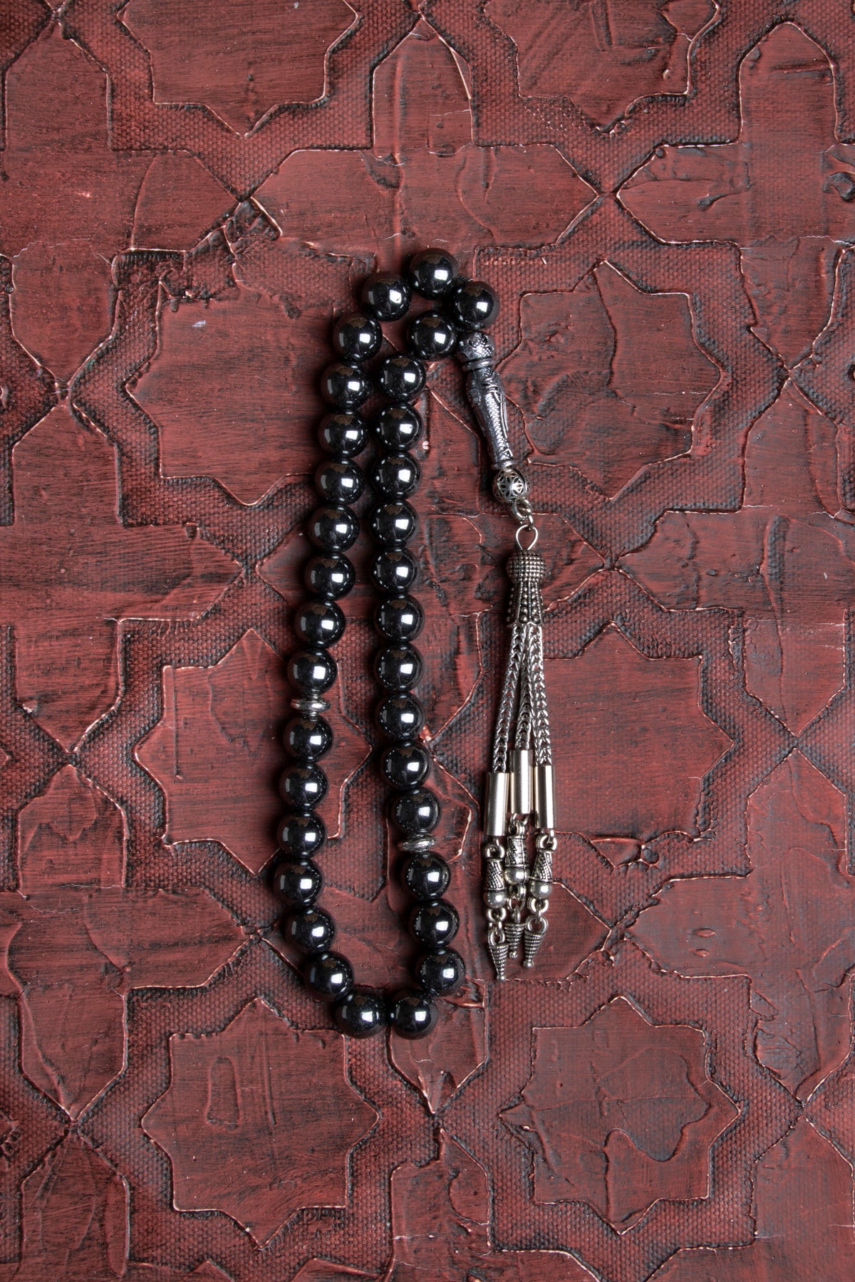 Sertifikalı Hematit Metal İmameli Püskül Tesbih