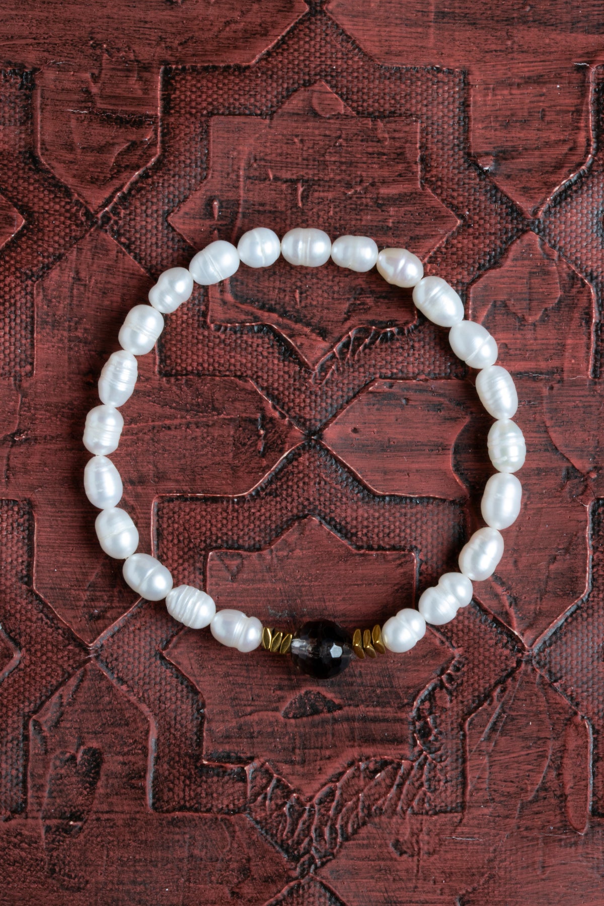 Sertifikalı İnci ve Dumanlı Kuvars Doğal Taş Bileklik