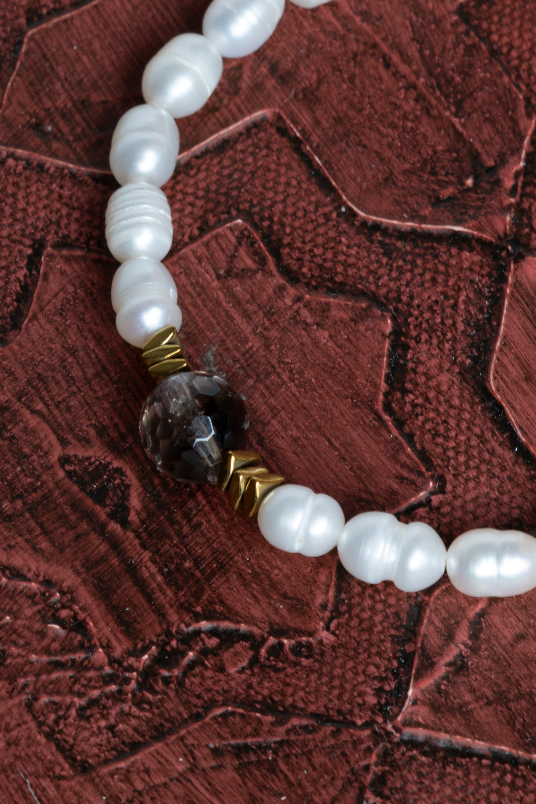 Sertifikalı İnci ve Dumanlı Kuvars Doğal Taş Bileklik