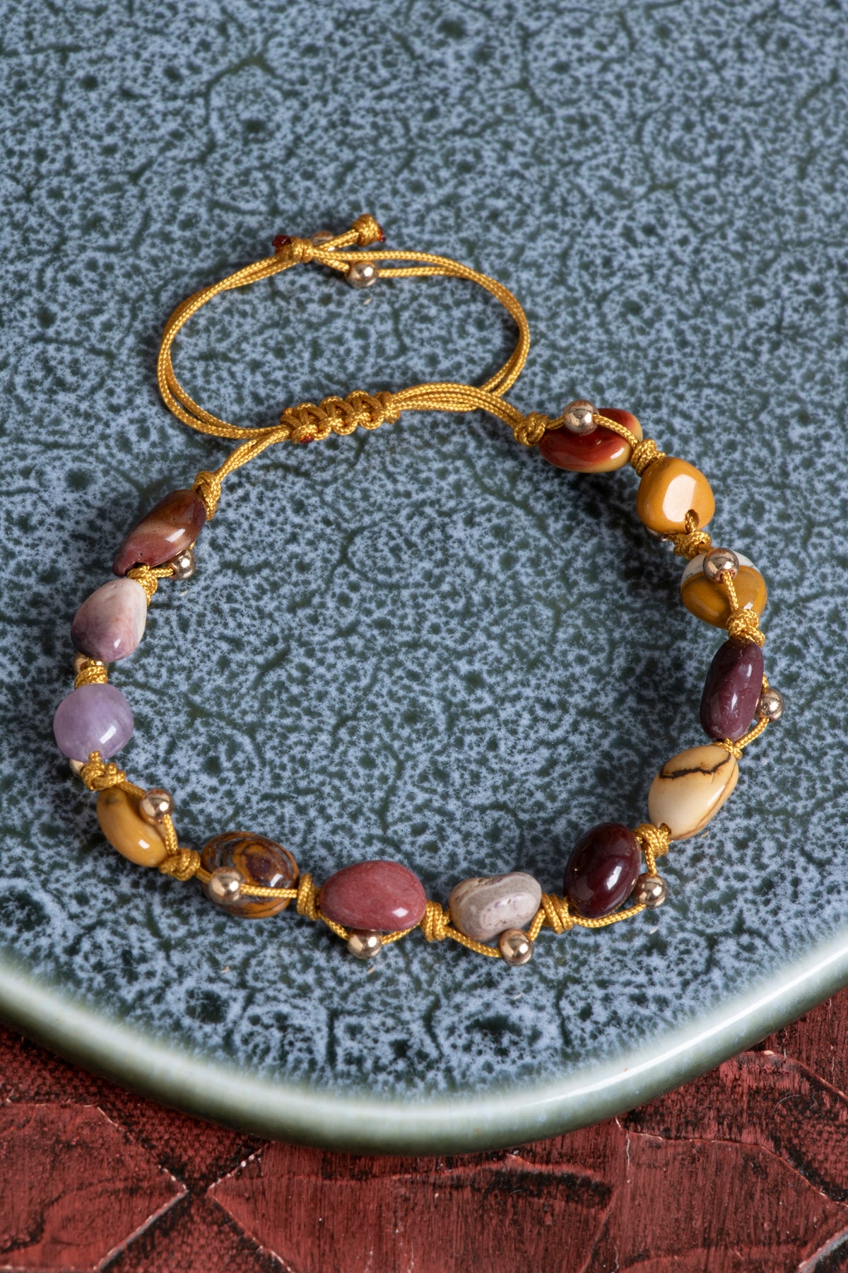 Sertifikalı Jasper Doğal Taşlı Makrome Bileklik