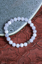 Sertifikalı Kalsedon 925 Ayar Gümüş 8 mm İmameli Tesbih &amp; Bileklik Seti