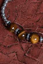 Sertifikalı Kaplan Gözü &amp; Hematit Doğal Taş Makrome Bileklik