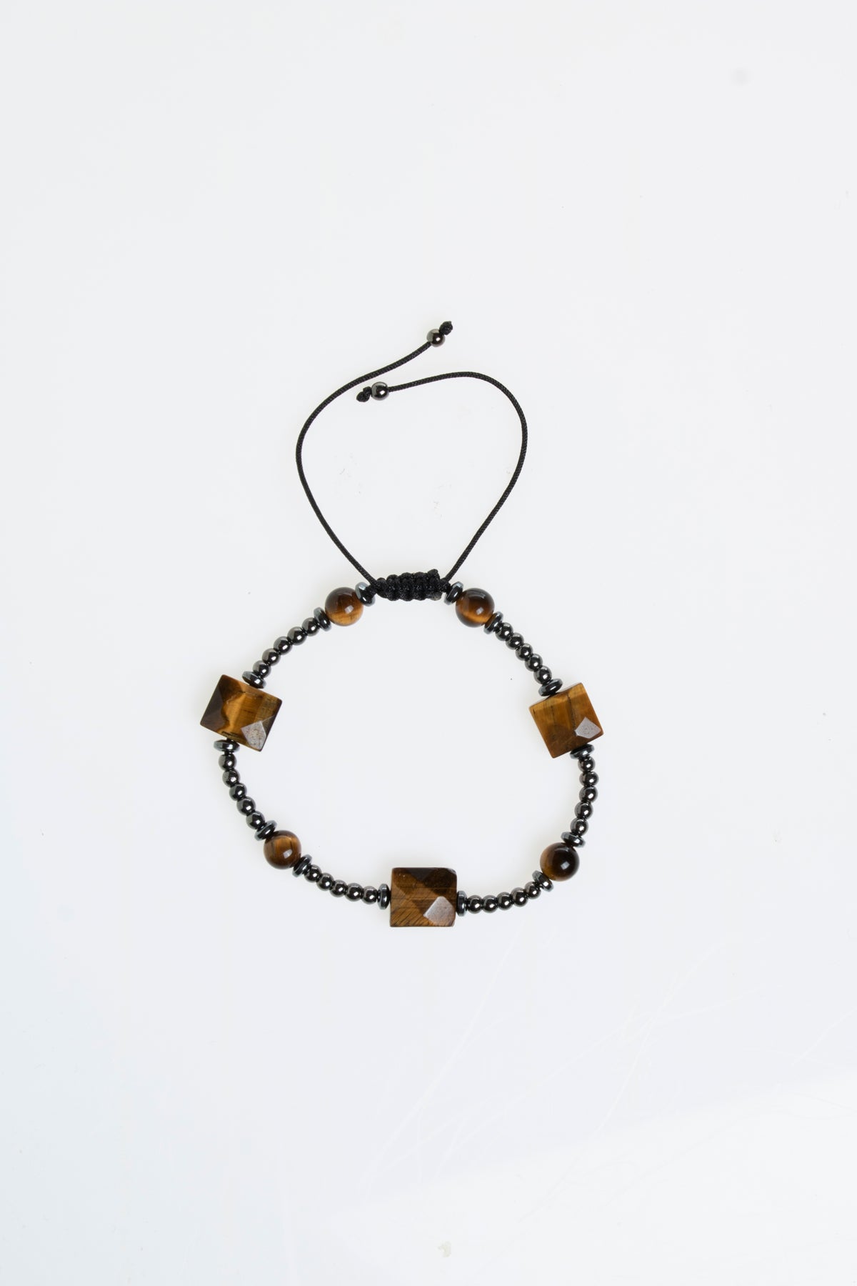 Sertifikalı Kaplan Gözü &amp; Hematit Doğal Taşlı Makrome Bileklik