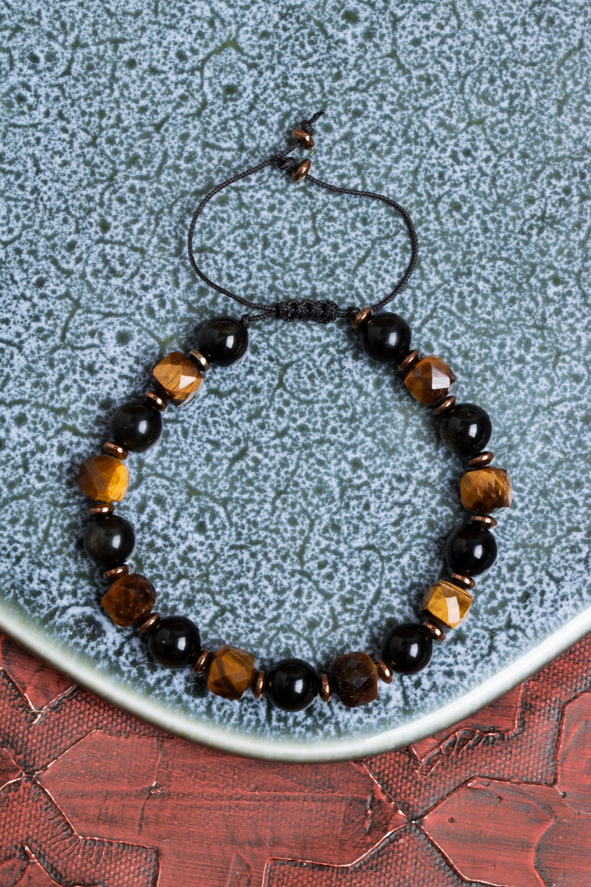 Sertifikalı Kaplan Gözü, Turmalin ve Hematit Bileklik – Gücün, Korumanın ve Dengenin Simgesi