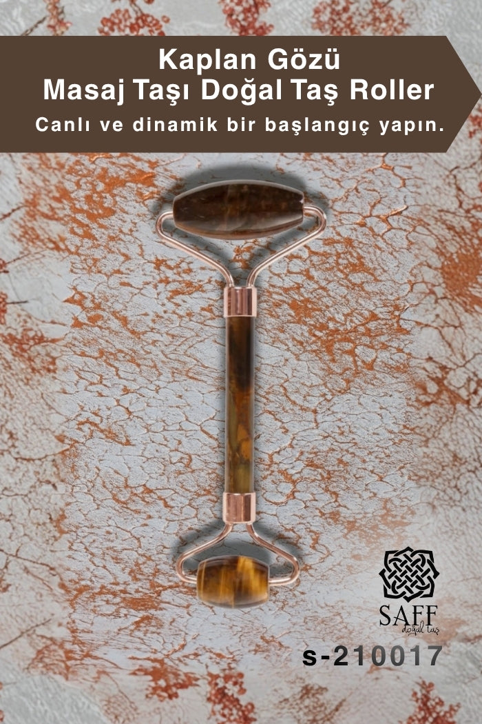 Sertifikalı Kaplan Gözü Masaj Taşı Doğal Taş Roller 210017