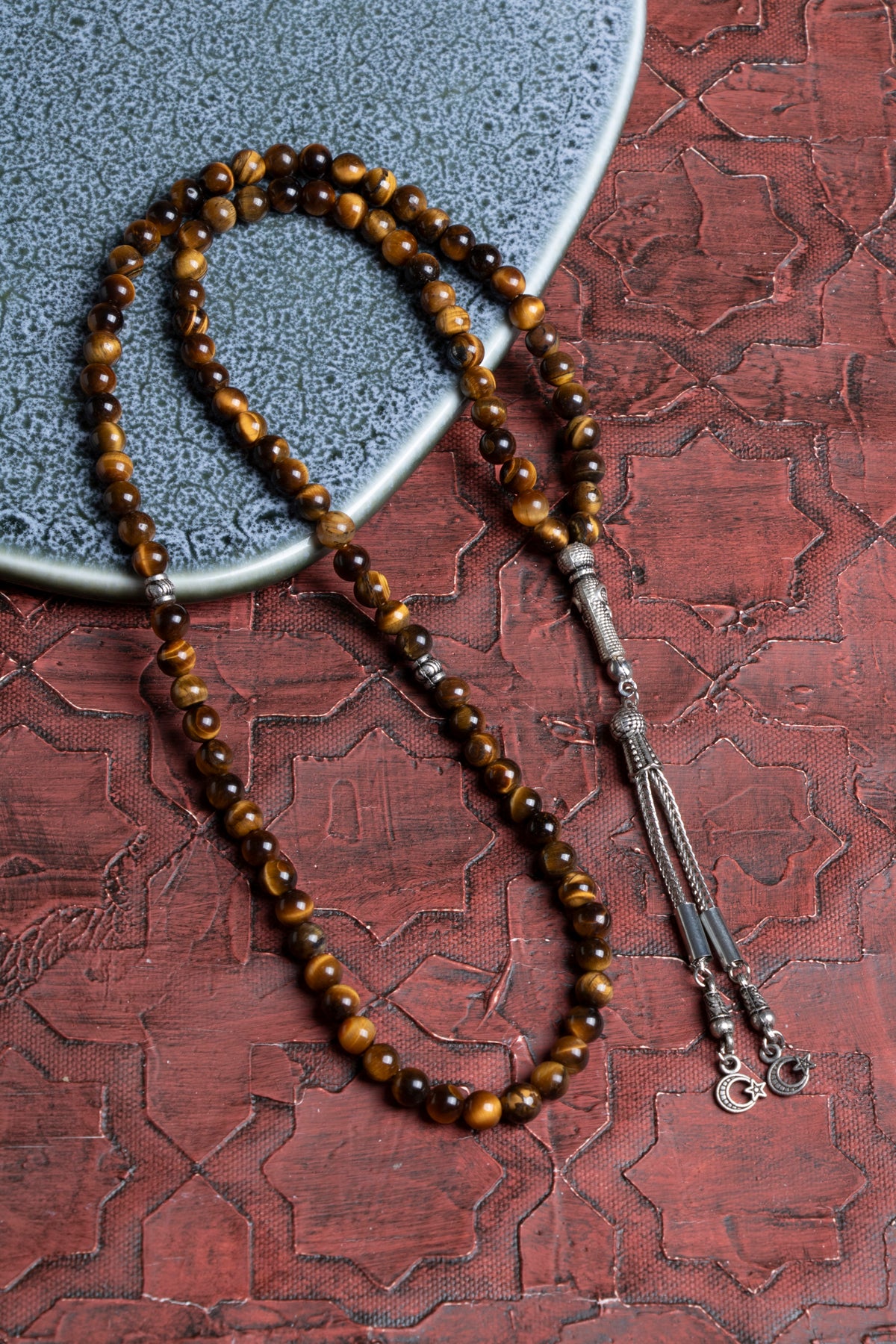 Sertifikalı 6 mm Kaplan Gözü Metal İmameli Tesbih