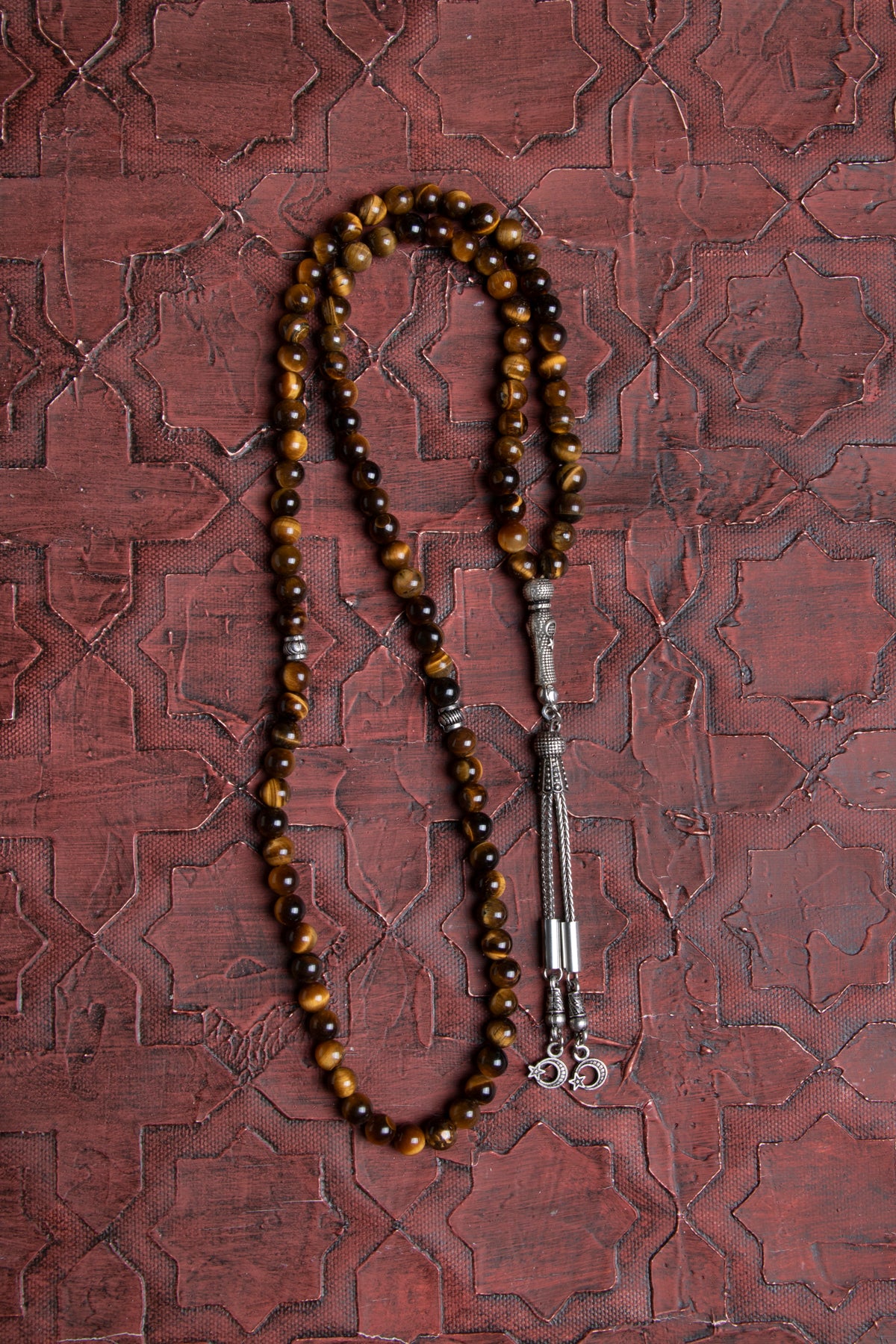 Sertifikalı 6 mm Kaplan Gözü Metal İmameli Tesbih